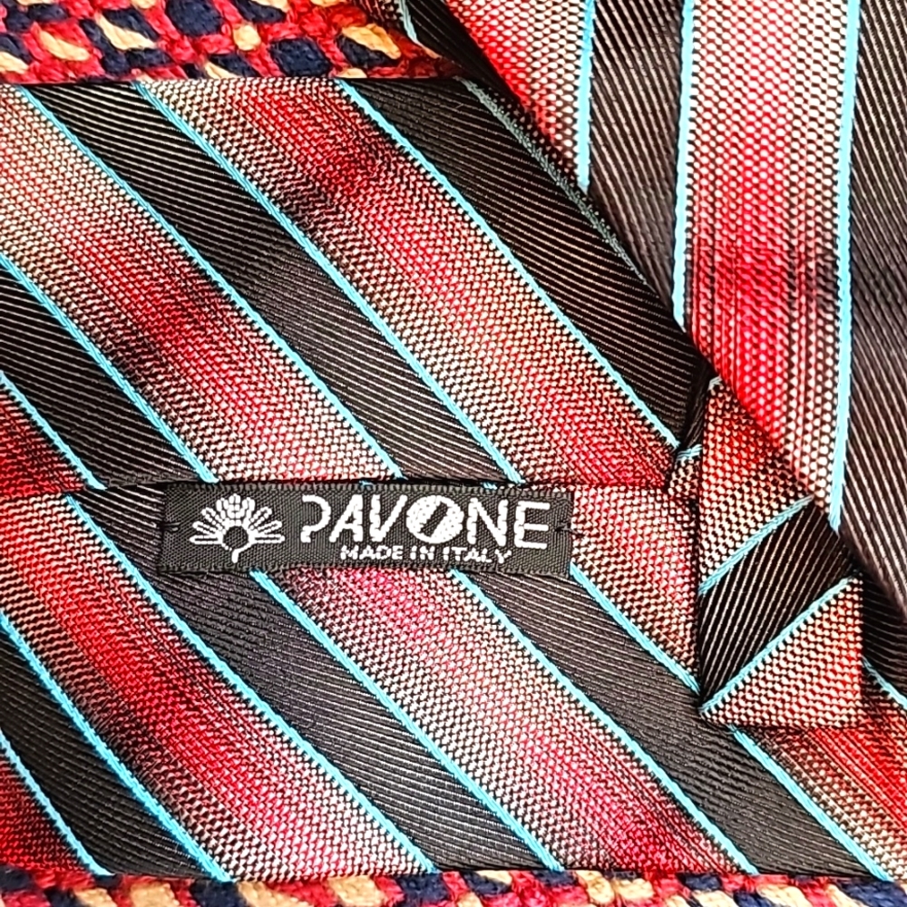 Pavone Striped Silk Tie